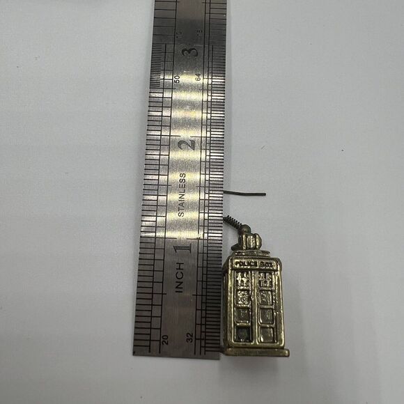 Doctor Who TARDIS Burnished Gold / Bronze Earrings - Picture 6 of 7